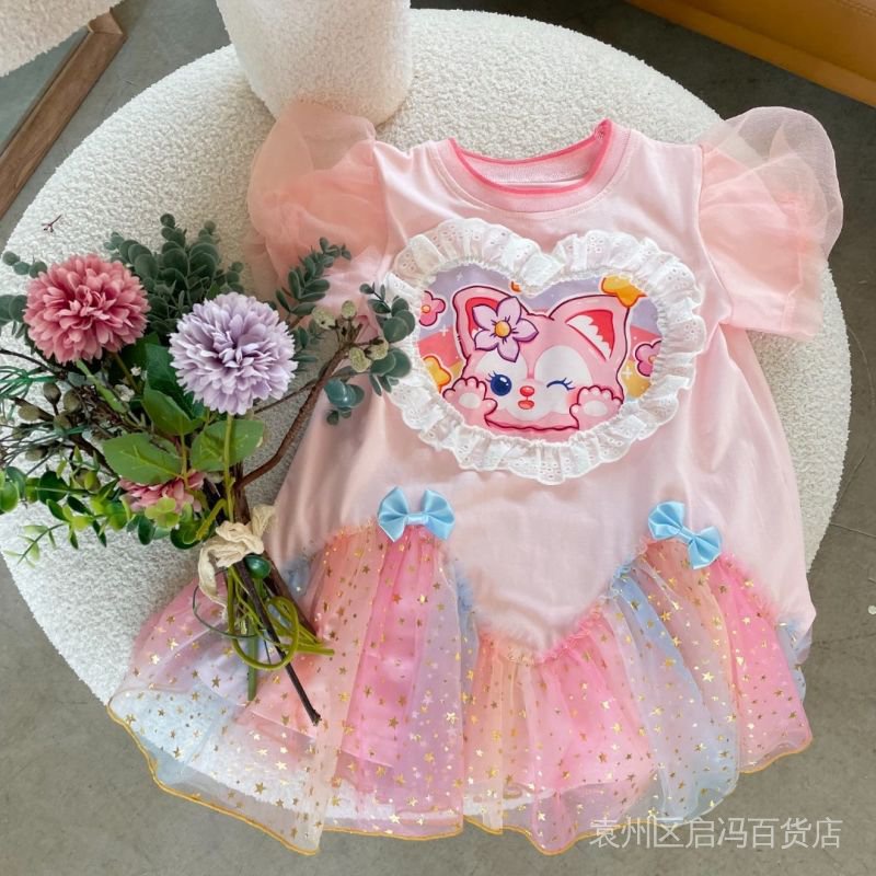 Đầm Thun Cotton In Họa Tiết Hoạt Hình Màu Gradient Thời Trang Mùa Hè 2022 Cho Bé Gái