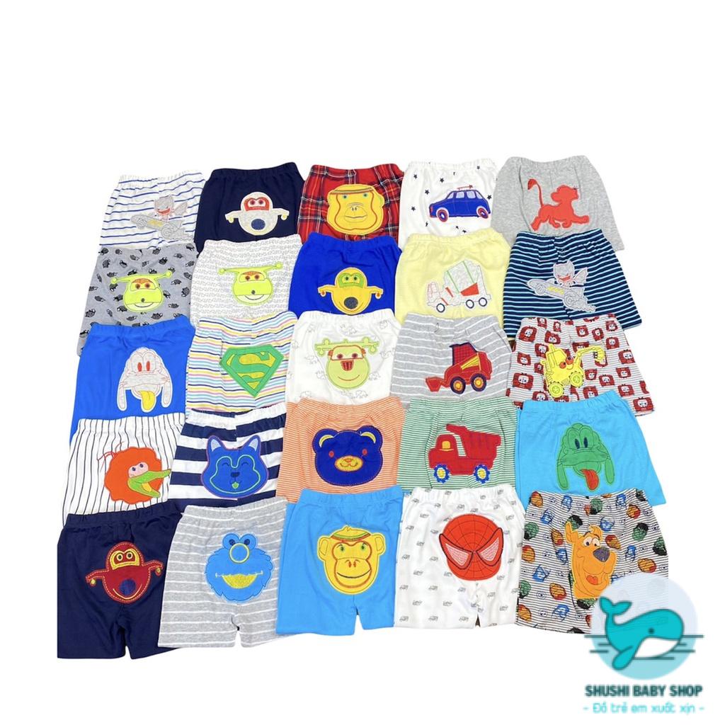 Set 5 Quần Dài Thêu Mông Thú Đáng Yêu Bé Trai Bé Gái Chất Bozip Mềm Mại Xuất Dư