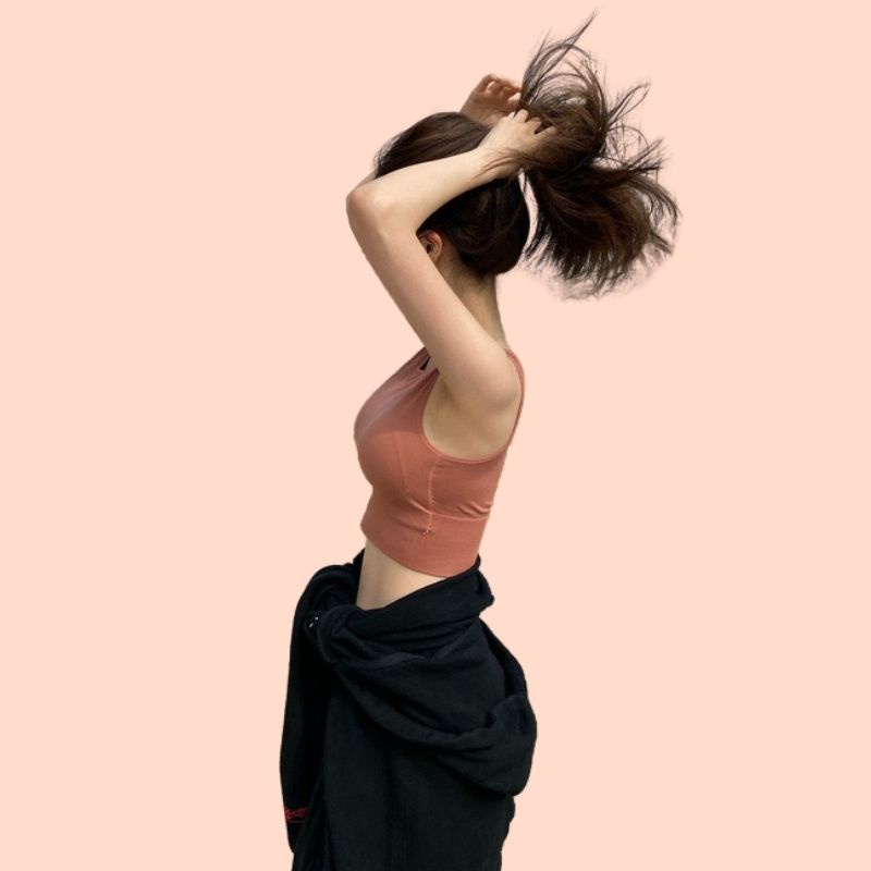 Áo Bra Thể Thao Cotton có Mút Nâng Ngực, Áo Thun 3 Lỗ Co Giãn Tốt - 855