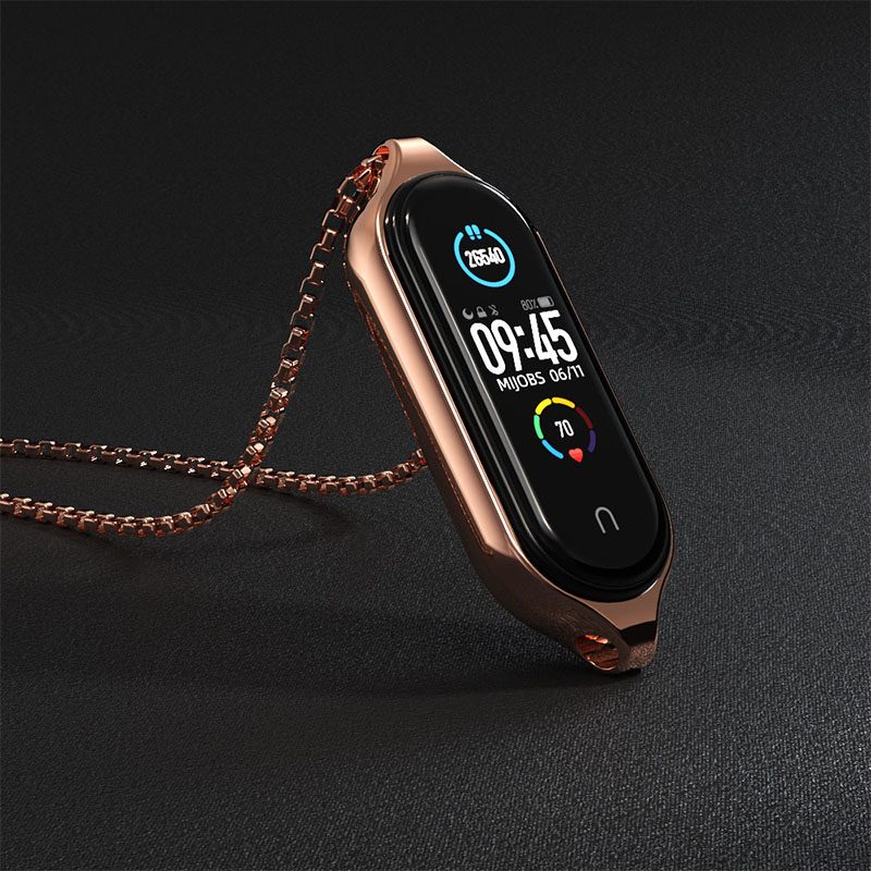 Dây Chuyền Bằng Thép Không Gỉ Cho Mi Band 5 4 3 Xiaomi 5 4 3