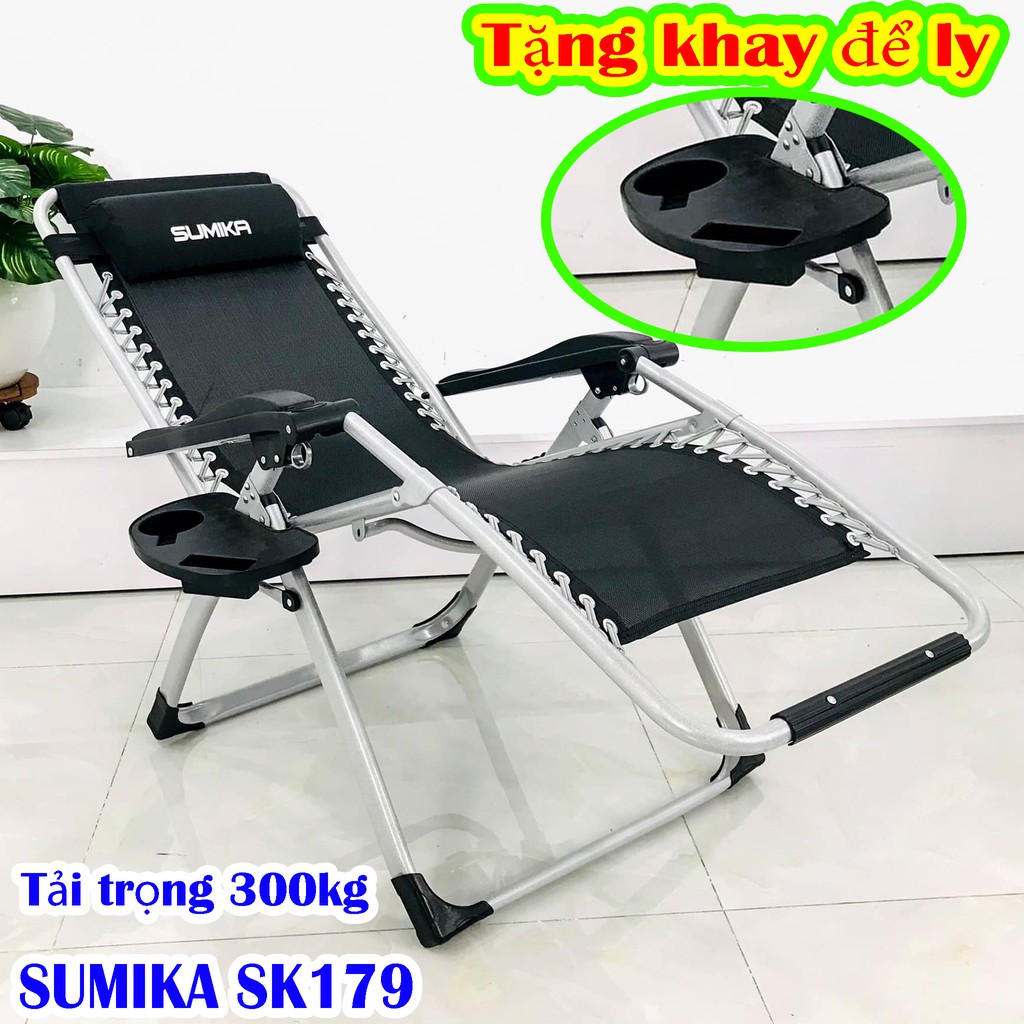 Ghế xếp thư giãn Sumika SK179 khung ghế thép vuông, sơn tĩnh điện, Bảo hành thay thế 12 tháng