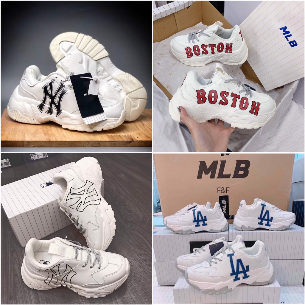 Giày MLB  NY Vàng, giày MLB LA, Giày Boston, mlb chunky viền đen chunky viền xanh nam nữ TĂNG CHIỀU 