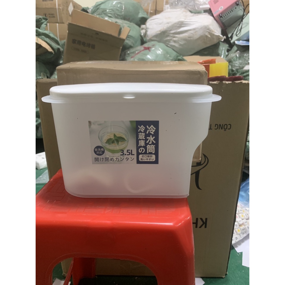Bình đựng nước 3,5l có vòi để tủ lạnh, Chất nhựa cao cấp siêu bền đẹp - Bình đựng nước để tủ lạnh