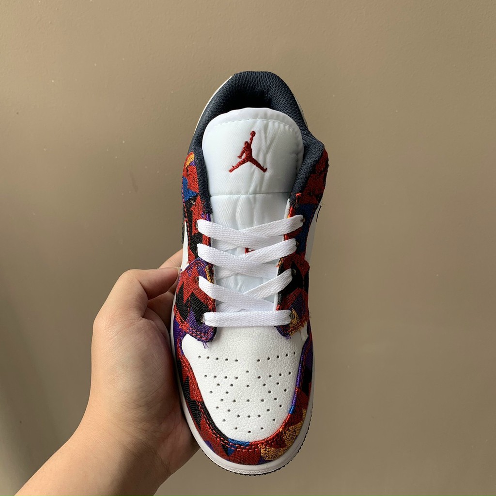 [ jordan 1 low thổ cẩm ] giày thể thao nam nữ 1/1 hót trend
