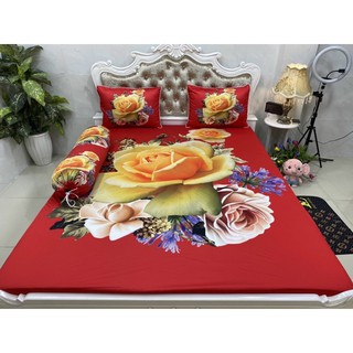 Drap thun lạnh 5D cao cấp mẫu hoa