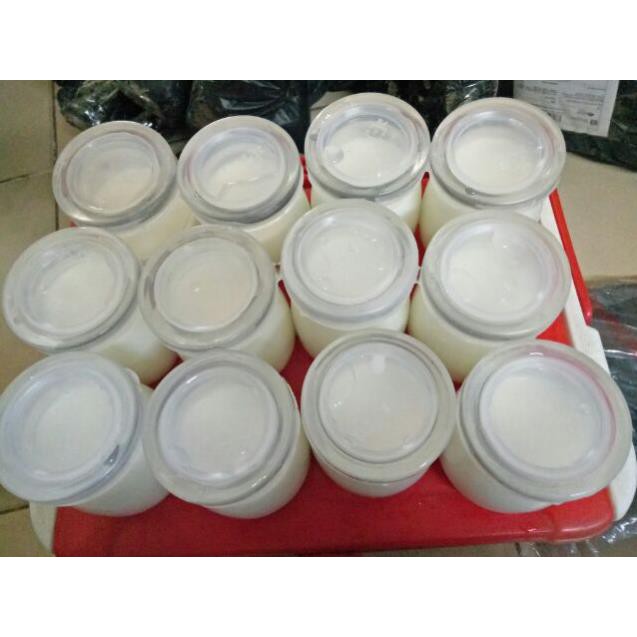 Set 12 Hũ thủy tinh trơn làm sữa chua có nắp 100ml hàng dầy đẹp . LG11