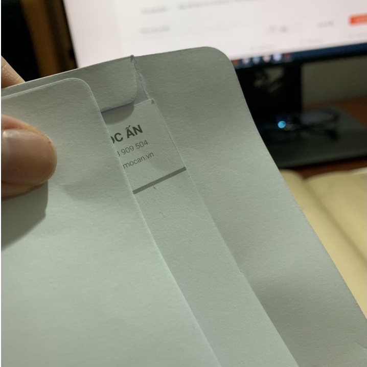 100 Bao Thư Trắng 12x22 cm - Ford 120g Giấy Dày, Không Keo nắp