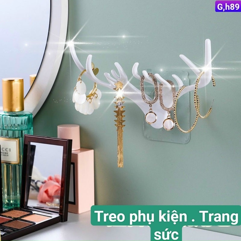 MÓC DÁN TƯỜNG MẪU MỚI HÌNH SỪNG HƯƠU TREO CHÌA KHOÁ ĐA NĂNG.89