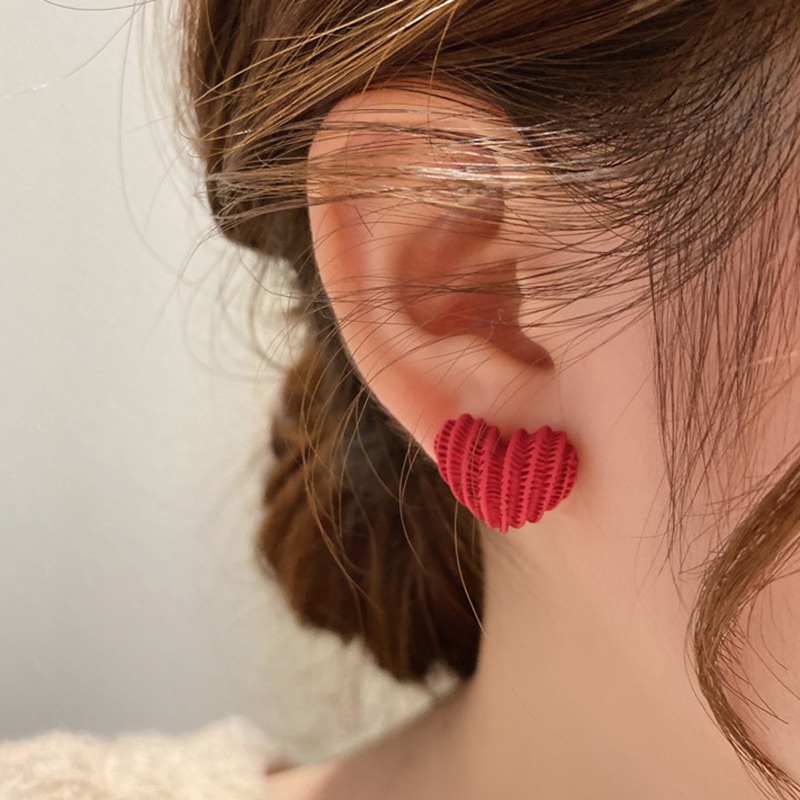 Khuyên tai bạc hình trái tim không gây dị ứng thời trang cho nữ