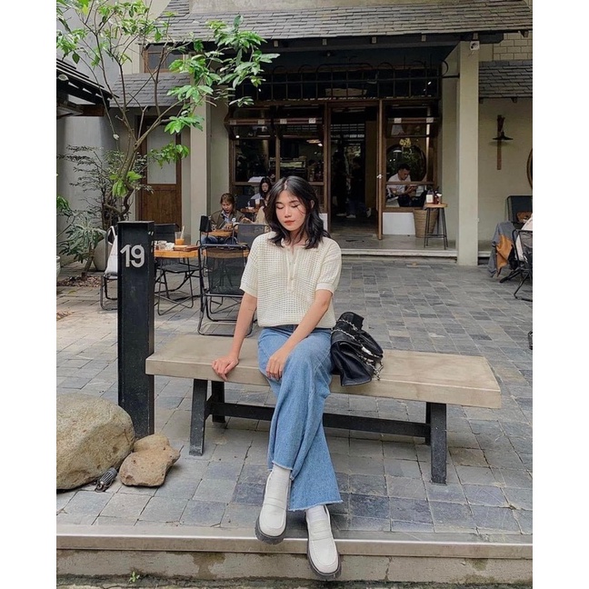 (Ảnh thật) Áo pull trơn chất thô mặt tuyết tay lỡ cổ polo basic