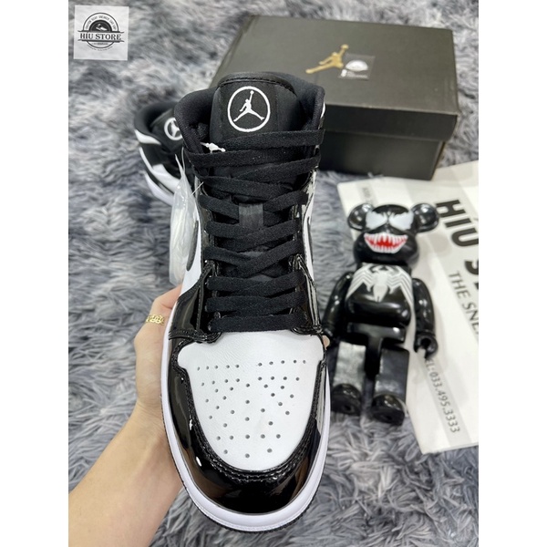 Giầy Sneaker Air Jordan 1 Mid Carbon Fiber Siêu Mẹc|Bản Best Da Đẹp |Logo Bóng