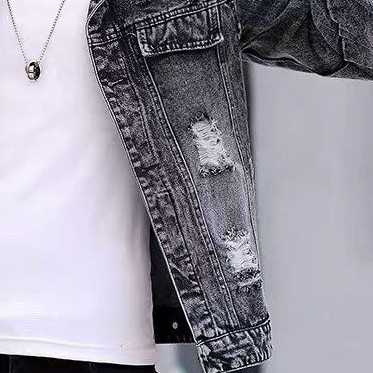 Áo khoác jean nam cao cấp, màu xám chất liệu denim dày dặn, dễ phối đồ thấm hút tốt thoải mái khi mặc -Black Fashion-37