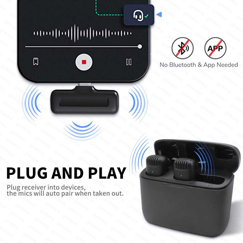 Micro Không Dây Mini Có Hộp Sạc Cho Android