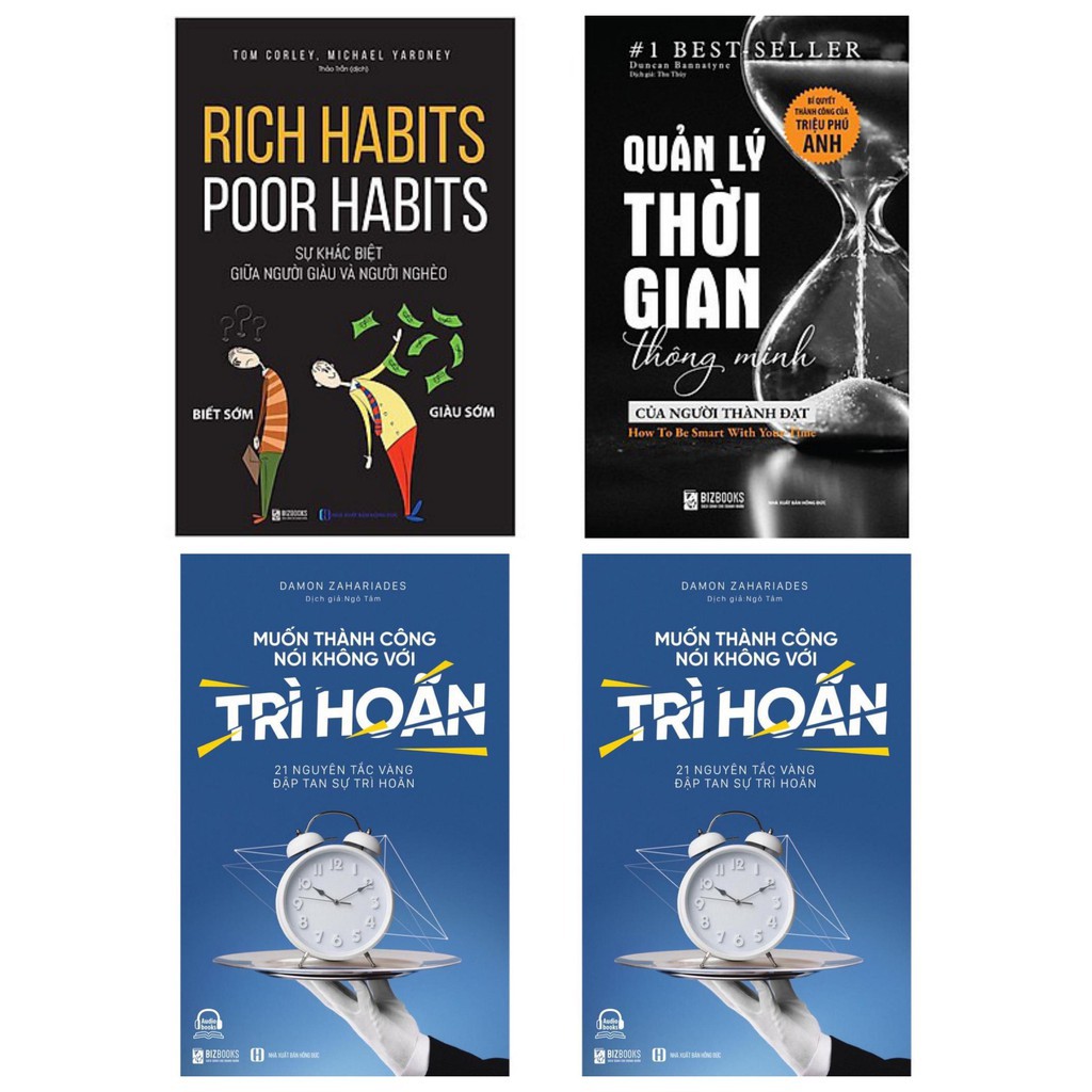 Sách - Combo Rich habits poor habits + Quản Lý Thời Gian Thông Minh + Muốn Thành Công Nói Không Với Trì Hoãn