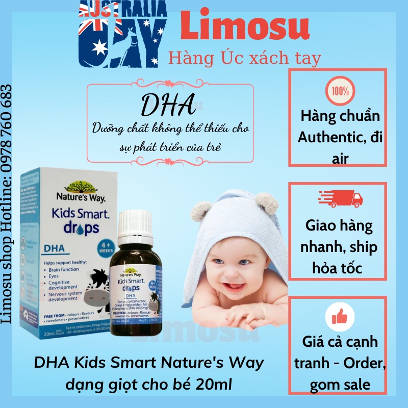 DHA Kids Smart Nature's Way dạng giọt cho bé 20ml (Hộp)