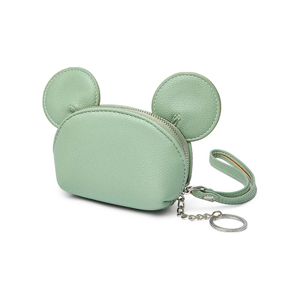 Túi Xách Da Pu Sức Chứa Lớn Màu Trơn Chống Nước Có Khóa Kéo Hình Chuột Mickey Dành Cho Nữ