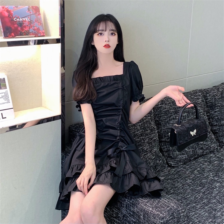 Đầm PERTY dáng ngắn chiết eo phong cách Hàn Quốc thời trang mùa hè quyến rũ dành cho nữ