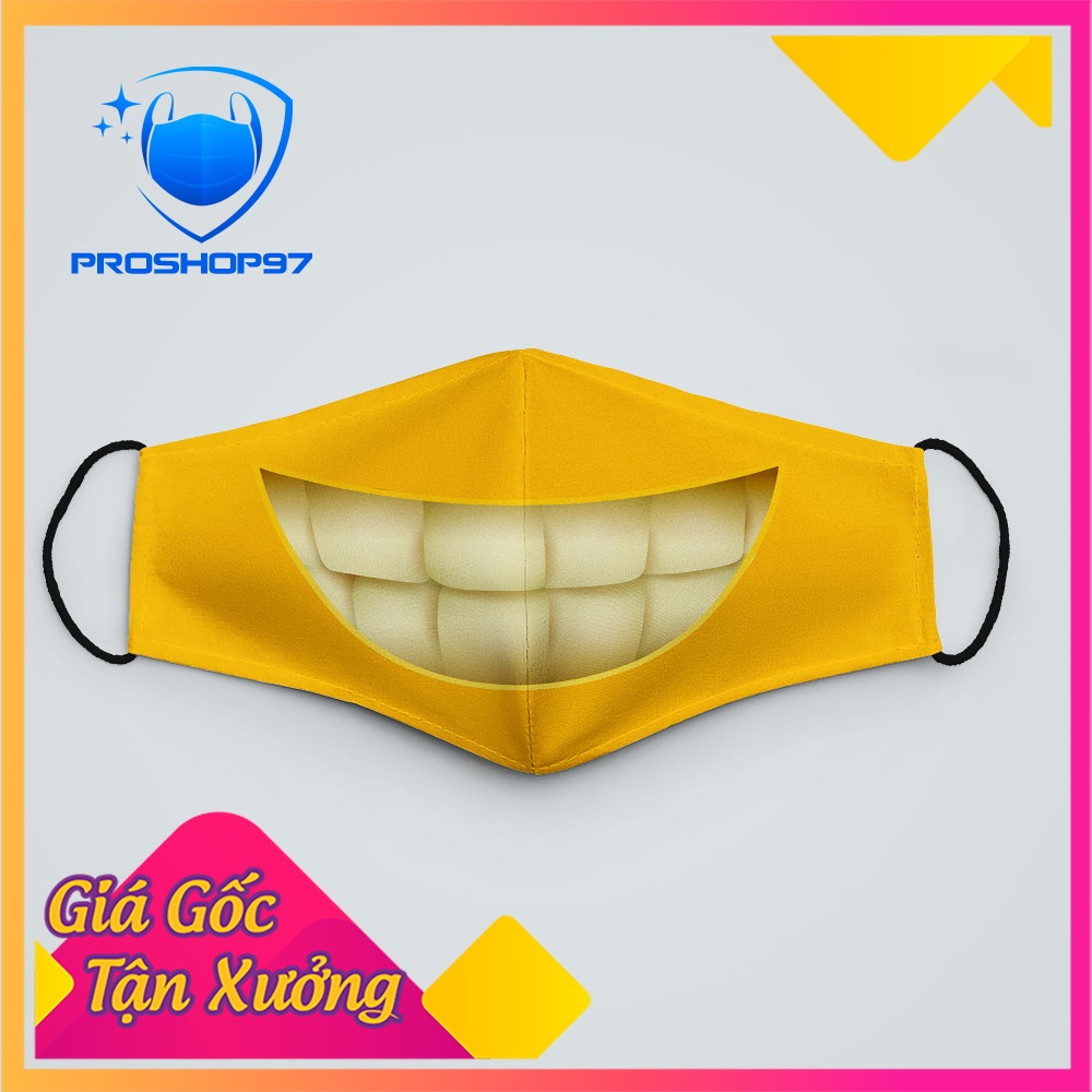Khẩu Trang Vải Trắng EMOJIS_8 ProShop97 Vải Poly Cotton 100%, Ngăn Bụi Mịn, Kháng Khuẩn, 2021 Bảo Vệ
