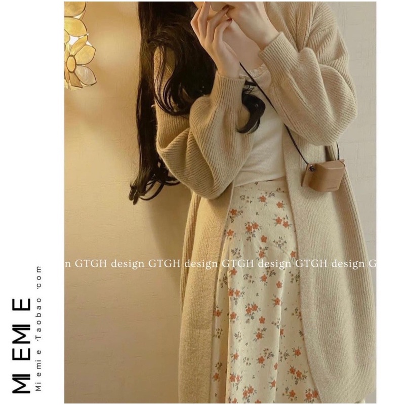 Áo Candigan Dáng Dài Tay Bồng Có 4 Màu Chất Len Đẹp Hàng QCCC