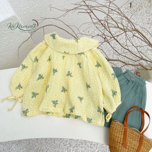 Set áo nơ cổ quần bom (KM22-1ST236) Kakummi