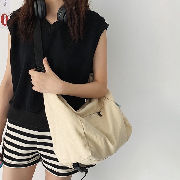 Túi đeo chéo vải sinh viên LIPINHUI đai khóa đáy giá rẻ