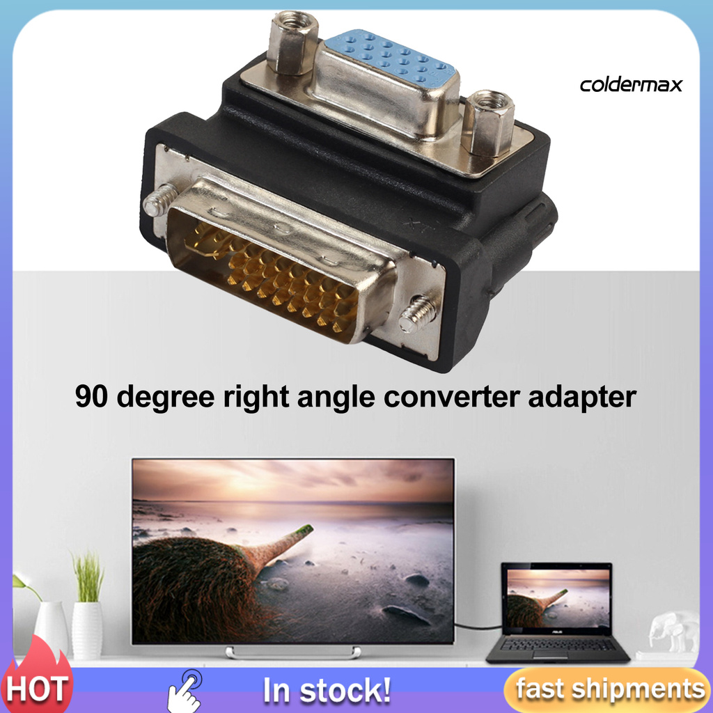 Đầu Chuyển Đổi 90 Độ Dvi-I 24 + 5 Sang Vga 15 Pin Female Hdmi-Compatible Cho Tv