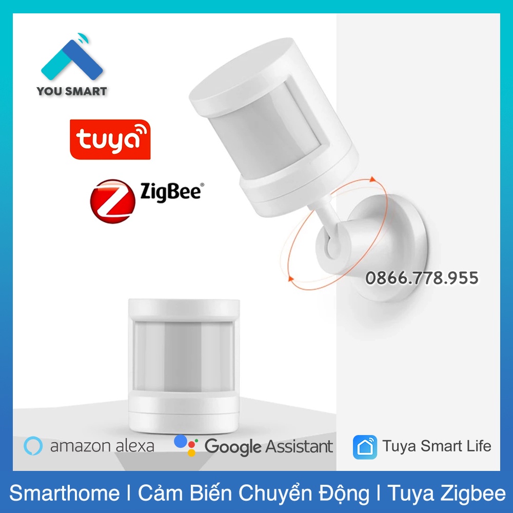 Cảm biến chuyển động PIR Zigbee dán tường Tuya SmartLife - Pin 3A