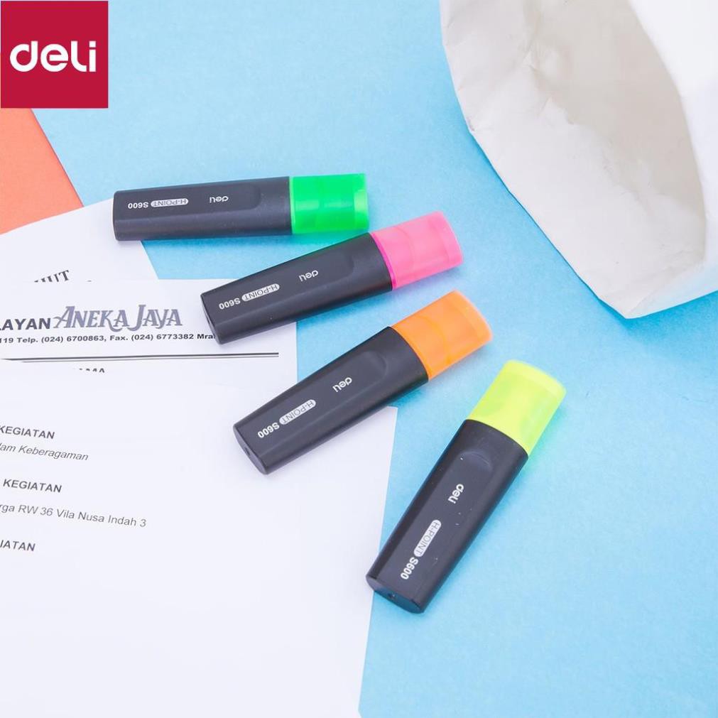 Bút nhớ dòng Deli - Bút dấu dòng - Bút highlight - 2 chiếc - ES600 [Deli]