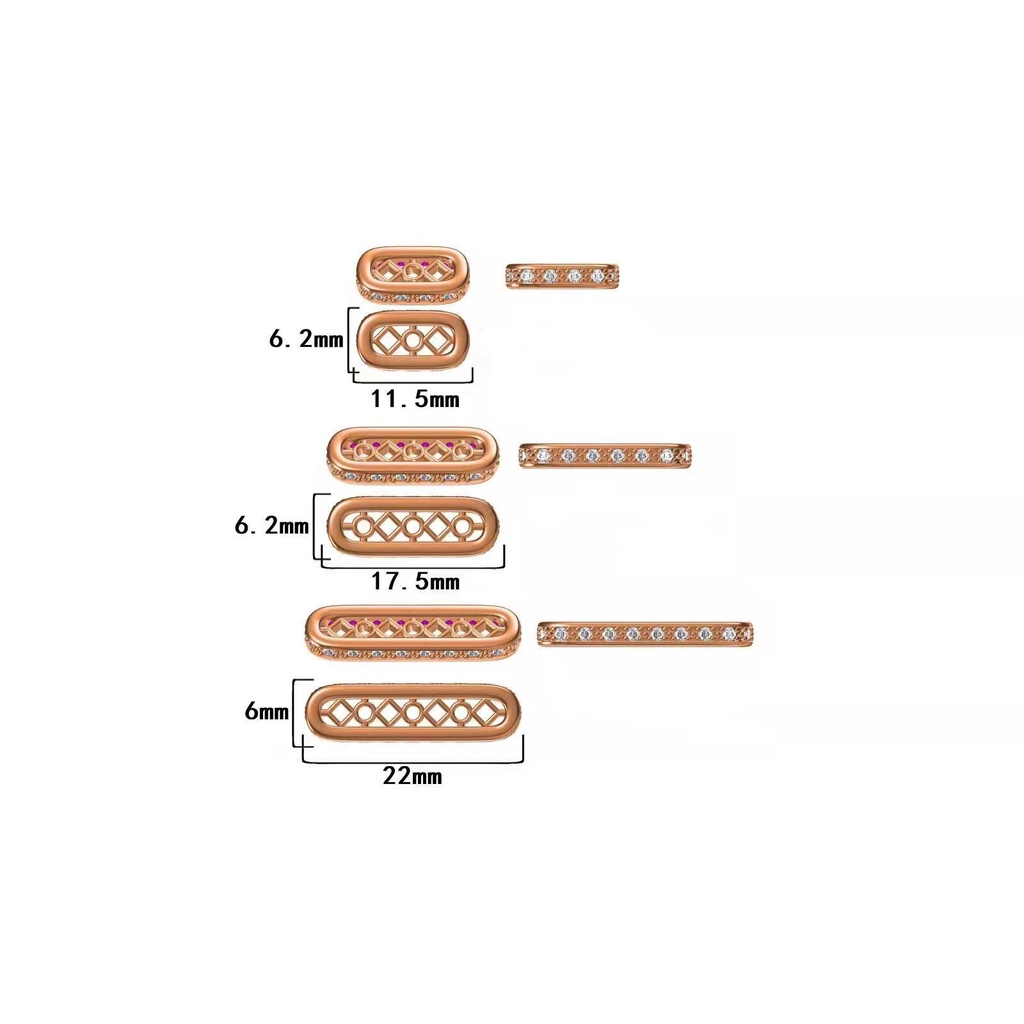 Hạt Cườm Oval Ba Lỗ Bằng Đồng Mạ Vàng 14K diy