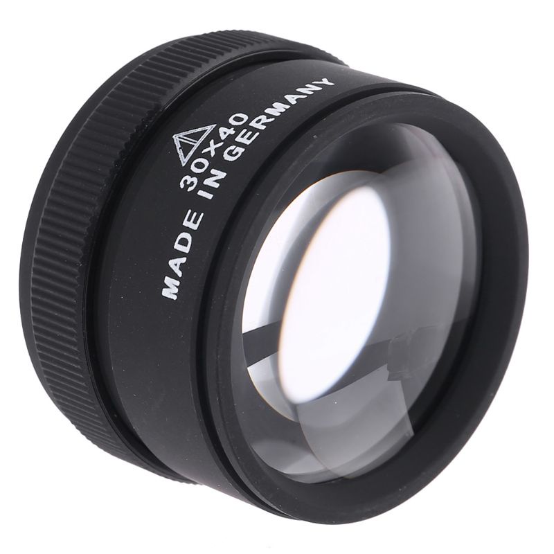 Kính lúp quang học phóng to 30X bỏ túi gọn nhẹ 40mm cho thợ làm trang sức đồng xu tem dán