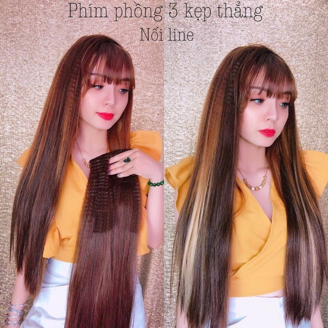 Phím phồng 3 kẹp nối light 💄freeship 50k💄 tóc cao cấp