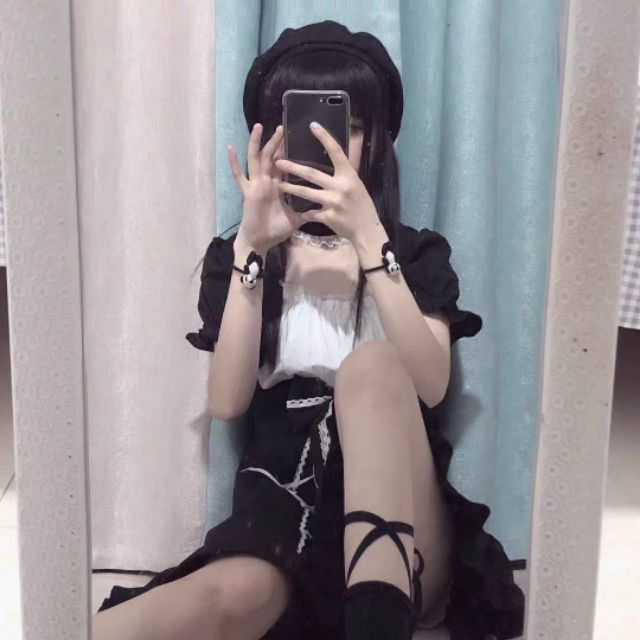 Đầm Lolita Gothic Maid Dễ Thương kèm 2 hình thật cuối