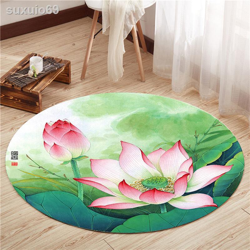 ▫∏ Đệm Lót Ghế Ngồi Hình Tròn Họa Tiết Hoa Sen Phong Cách Trung Hoa Cổ Điển Hiện Đại