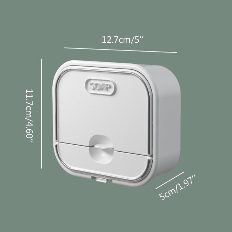 Hộp đựng xà phòng gắn tường thiết kế nắp lật có ngăn kéo thoát nước tiện lợi