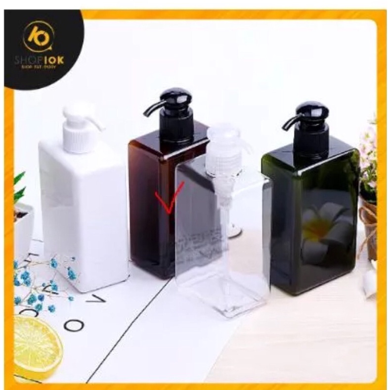 Bình chiết dạng vòi ấn dùng để chiết mỹ phẩm, dầu gội, sữa tắm  màu nâu đậm, combo 5/55k-ưu đãi