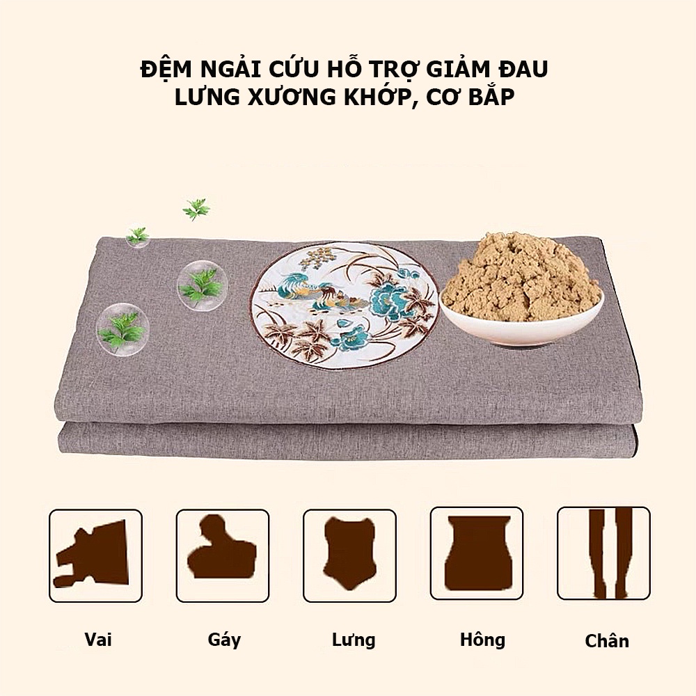 Thảm Ngải Cứu Đông Y Trung Hoa – Đệm Ngải Cứu Giúp Giảm Đau Lưng Vai Gáy, Lưu Thông Khí Huyết – Thư Giãn. Maika_Official