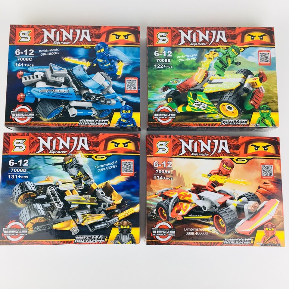 Combo 4 Hộp Đồ Chơi Lego Xếp Hình Siêu Xe Ninjago Siêu Hót. Lego Đồ chơi Thông Minh, Sáng Tạo No 219
