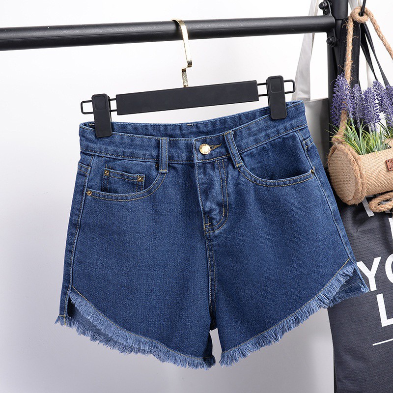 Quần Sọt Jeans Lưng Cao Thiết Kế Quyến Rũ Cho Phái Nữ
