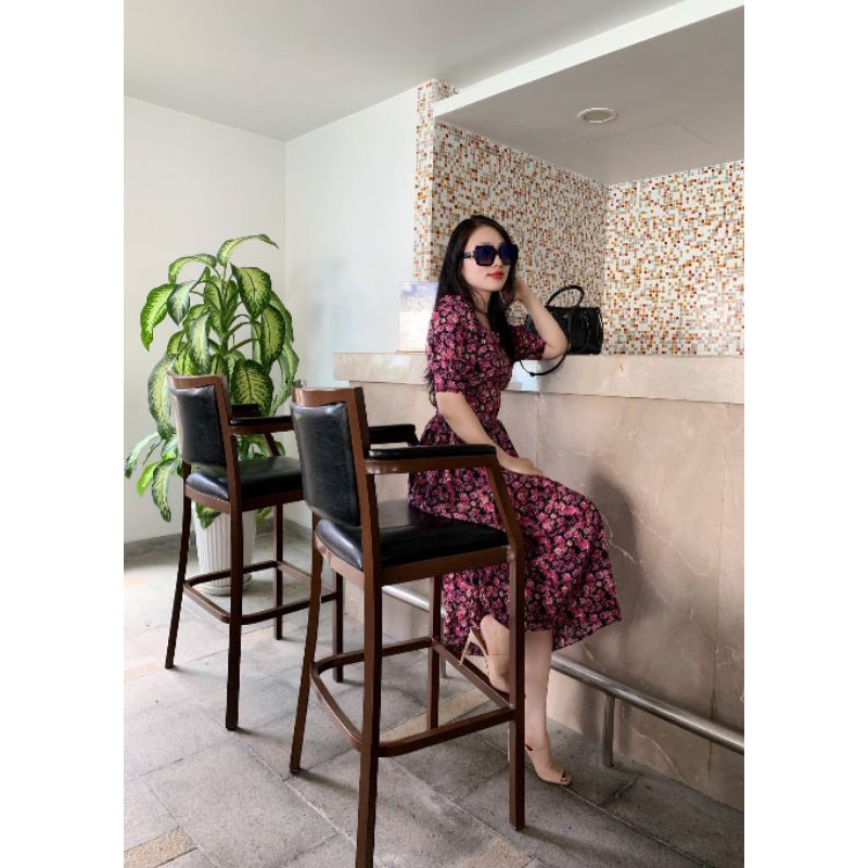 BÁN SỈ VÁY HOA TÍM VINTAGE TAY BỒNG | BigBuy360 - bigbuy360.vn