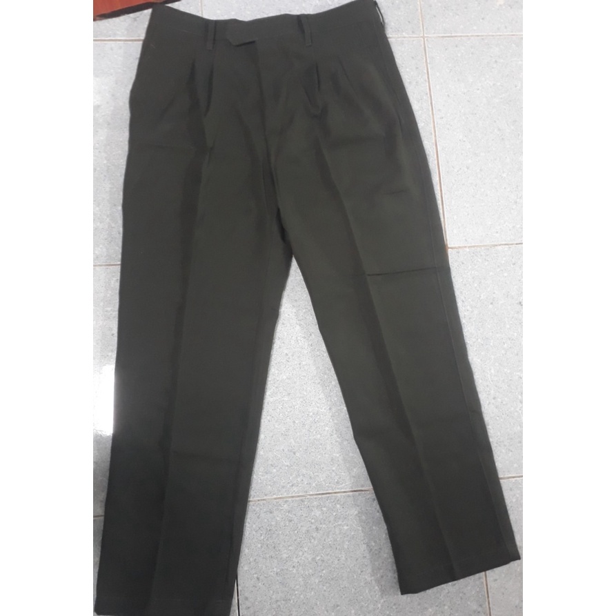 Quần bảo vệ màu xanh rêu chất kaki Thành Công dầy dặn