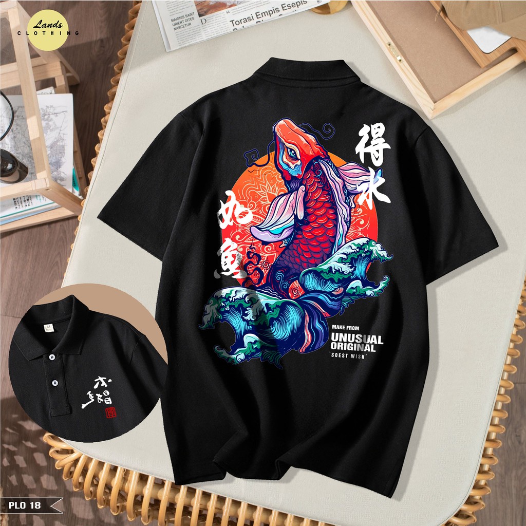 Áo POLO CÁ CHÉP HÓA RỒNG PHONG CÁCH ĐỘC LẠ CHẤT ĐẸP .(18M)