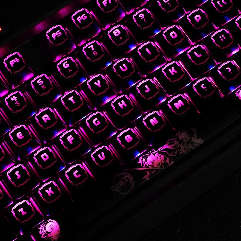 Keycap Demon Slayer Hồ sơ OEM anime mờ PBT Thuốc nhuộm thăng hoa cơ bàn phím keycap 104 phím