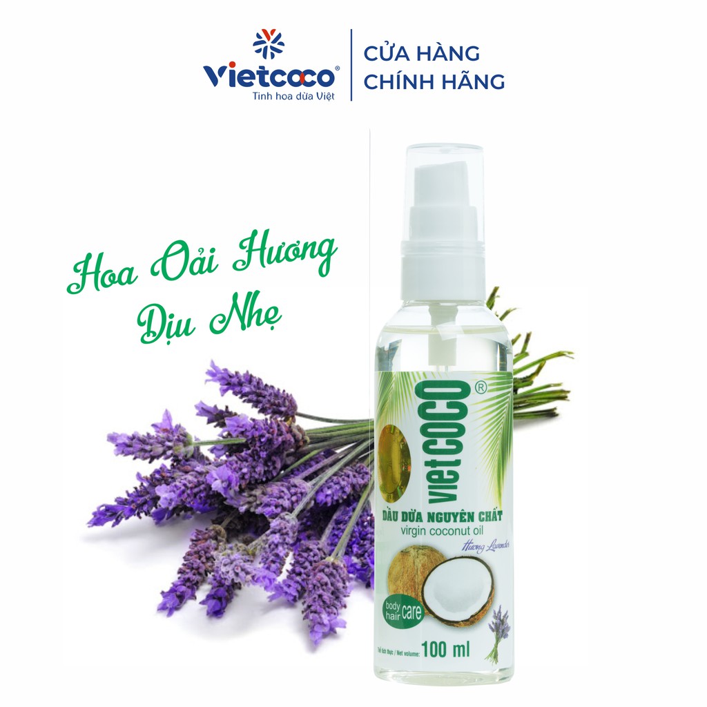Dầu dừa nguyên chất Vietcoco chai 100ml hương Lavender | BigBuy360 - bigbuy360.vn