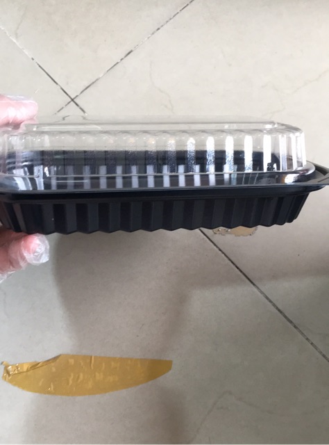 Combo 50 hộp đựng đồ ăn  đế đen nắp trắng HT17