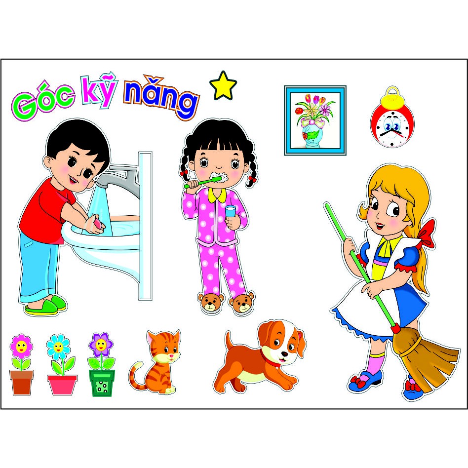 Tranh Góc Mầm Non (Góc Kỹ Năng) | Shopee Việt Nam