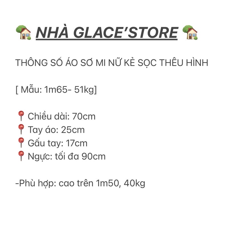 [Ảnh +Video thật] Áo sơ mi kiểu nữ ⚡FREESHIP⚡ Áo sơ mi nữ kẻ nữ Hàn Quốc cộc tay, chất cotton, thêu hình dáng cách điệu