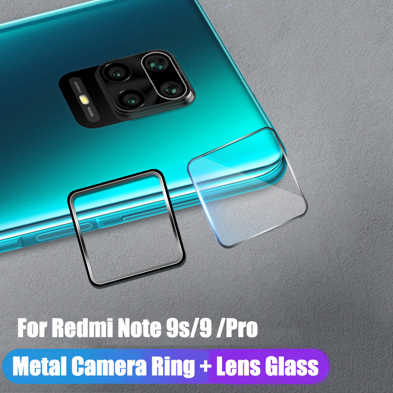 Kính cường lực bảo vệ camera kèm khung cho điện thoại Xiaomi Redmi Note 9 / 9s / 9 Pro / 9 Pro Max