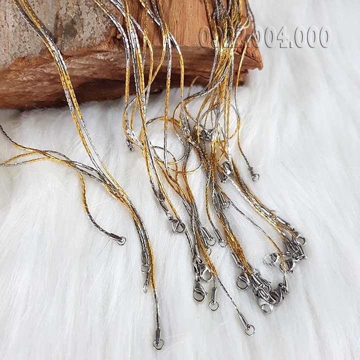 Dây chuyền cỡ nhỏ trắng xen vàng DZ1832.