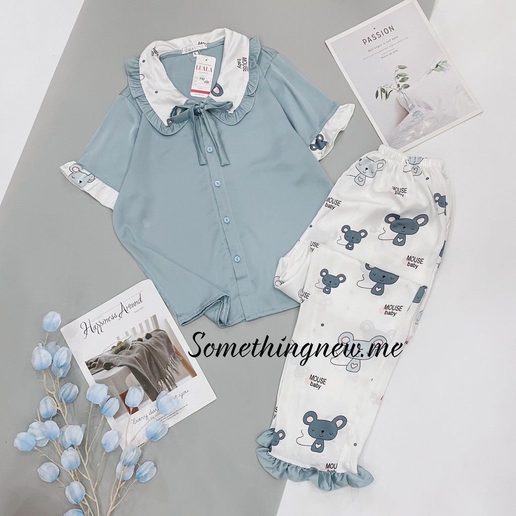 Đồ ngủ nữ pijama lụa mặc ở nhà mát mịn