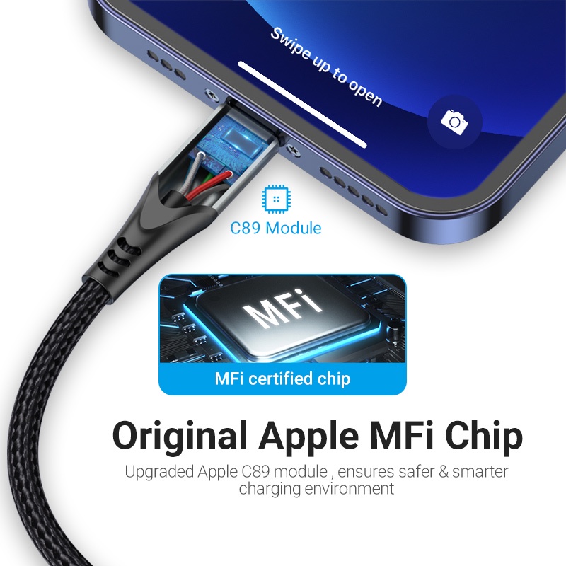 VENTION Cáp SạC Nhanh USB 2.0 2.4A 480Mbps Cho iP 12